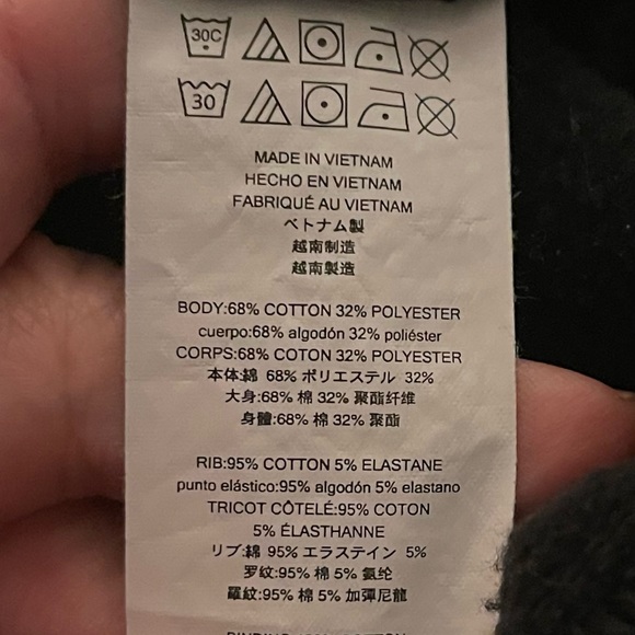 KORS black sweatshirt with ribbed arms, neck and waistline. - Picture 3 of 4